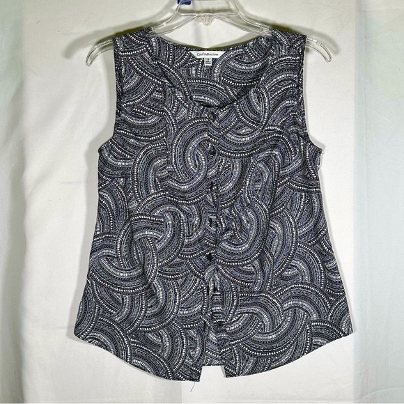 croft & barrow Tops - Croft and Barrow Black and White Modern Silky Sleeveless‎ Top Women's Size Small